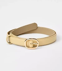 Oval Buckle Skinny Belt