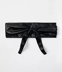 Faux Leather Tie Waist Belt