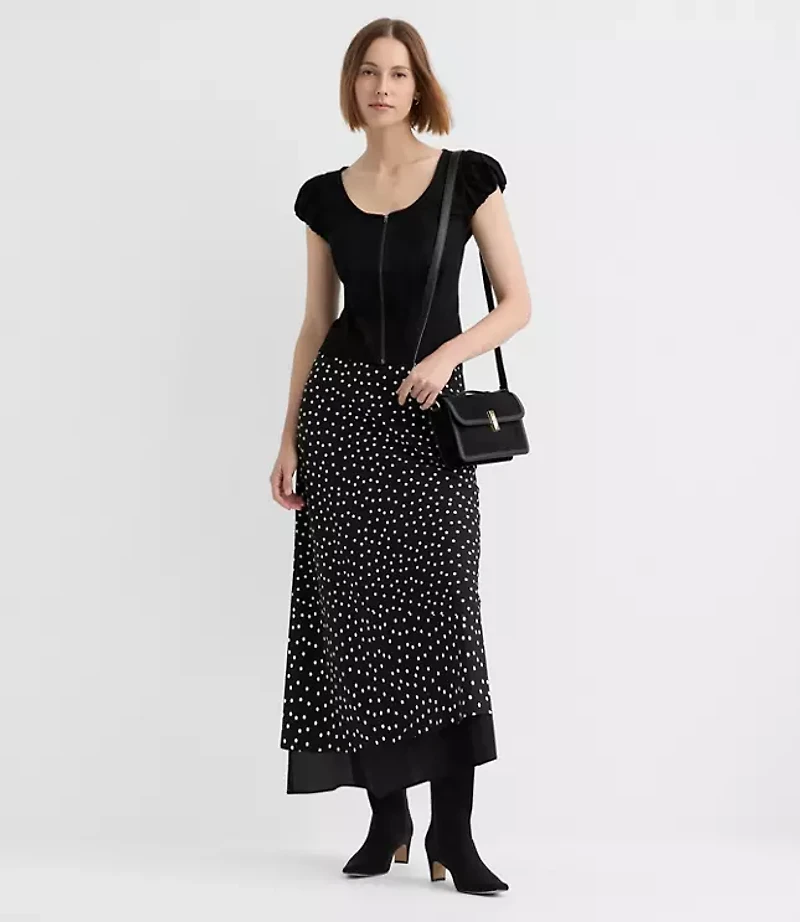 Petite Zip Bubble Sleeve Top