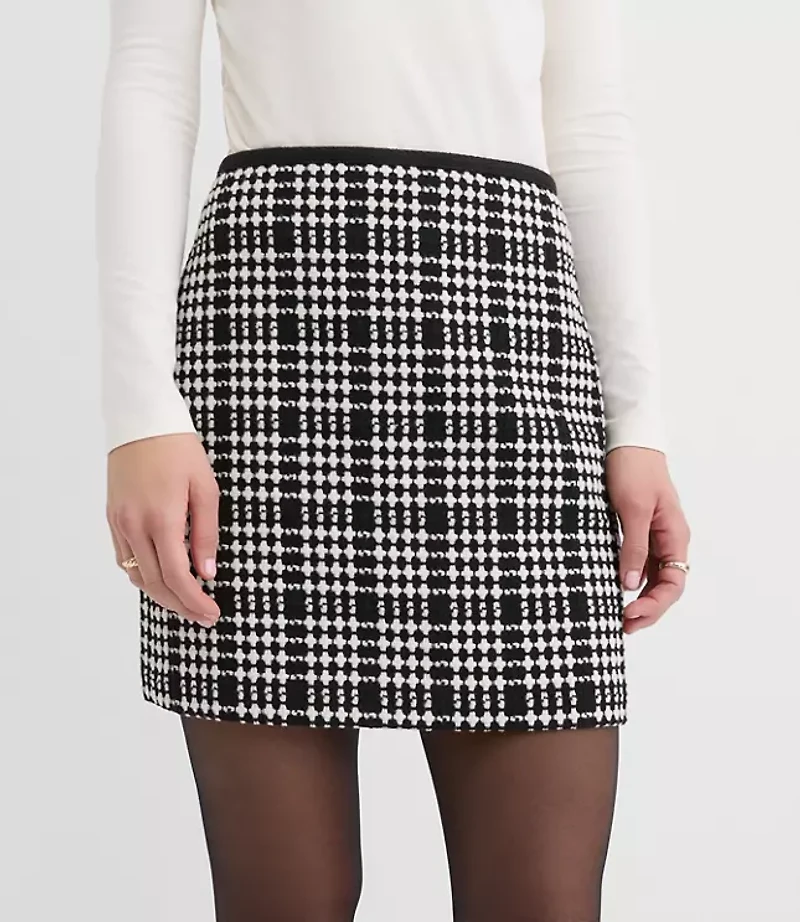Petite Checked Mini Wrap Skirt