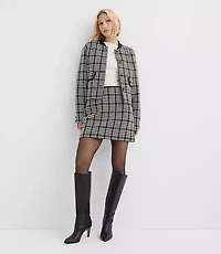 Petite Checked Mini Wrap Skirt