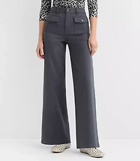 Petite Curvy Palmer Wide Leg Pants Twill