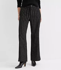 Petite Curvy Palmer Wide Leg Pants Brushed Pinstripe