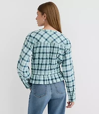 Plaid Flannel Safari Peplum Top