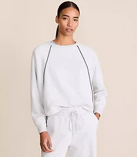 Petite Lou & Grey Heathered Piped Elite Fleece Sweatshirt