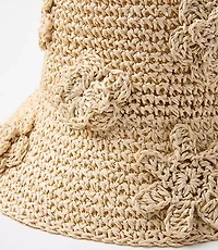 Floral Raffia Bucket Hat