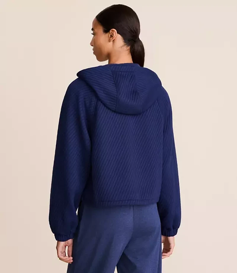 Lou & Grey Quilted Jacquard Zip Hoodie