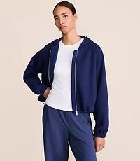 Lou & Grey Quilted Jacquard Zip Hoodie