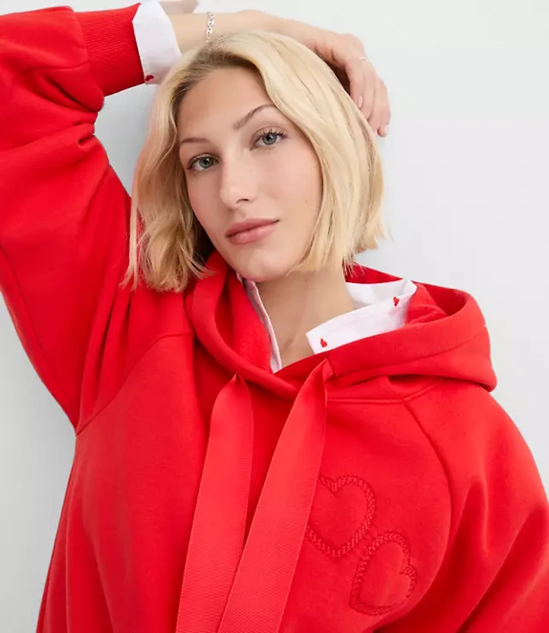 Petite Heart Embroidered Hoodie