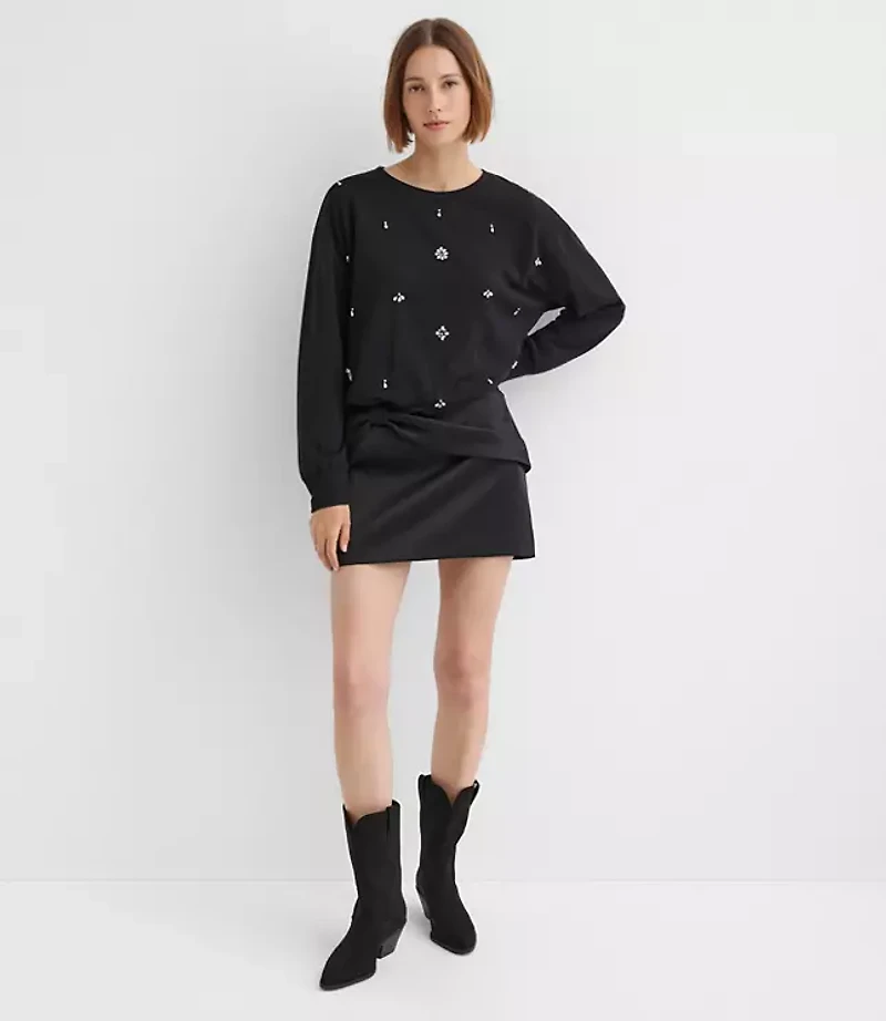 Petite Crystal Bubble Sweatshirt