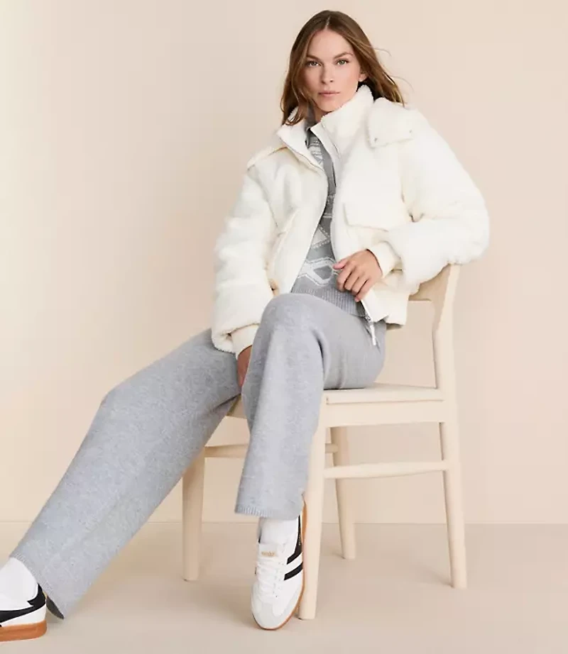 Petite Lou & Grey Hooded Sherpa Puffer Jacket