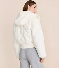 Petite Lou & Grey Hooded Sherpa Puffer Jacket