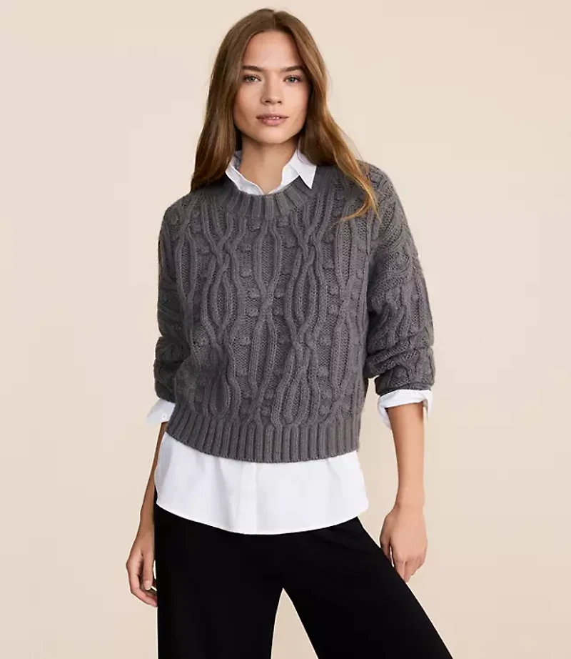 Petite Lou & Grey Chunky Cable Sweater
