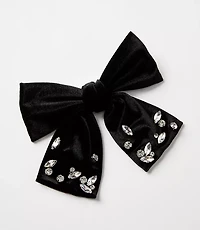 Crystal Velvet Bow Barrette