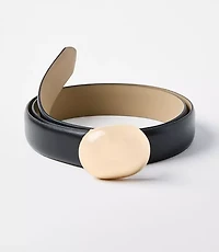 Round Bean Buckle Leather Belt