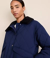 Lou & Grey Sherpa Collared Quilted Puffer Jacket