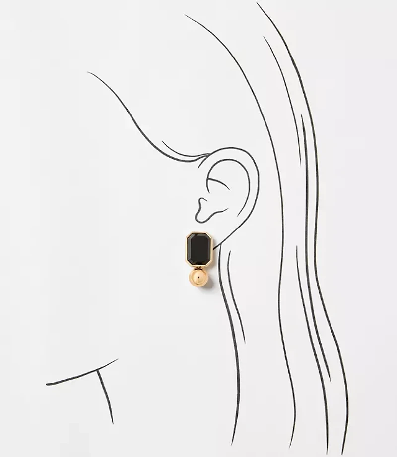 Resin Square Drop Earrings