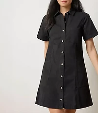 Lilla P Twill Paneled Shirtdress