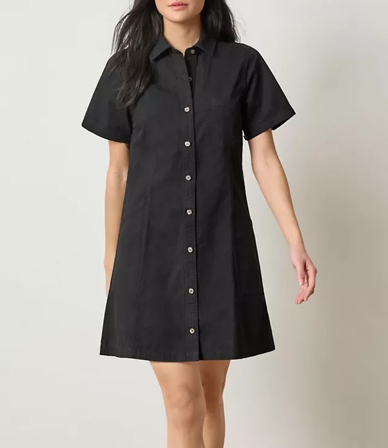 Lilla P Twill Paneled Shirtdress