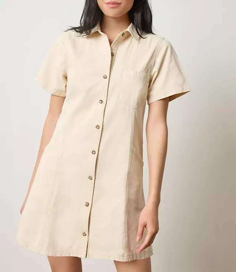Lilla P Twill Paneled Shirtdress
