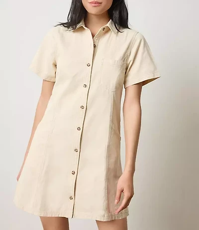 Lilla P Twill Paneled Shirtdress