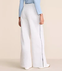 Lou & Grey Heathered Piped Elite Fleece Wide Leg Sweatpants