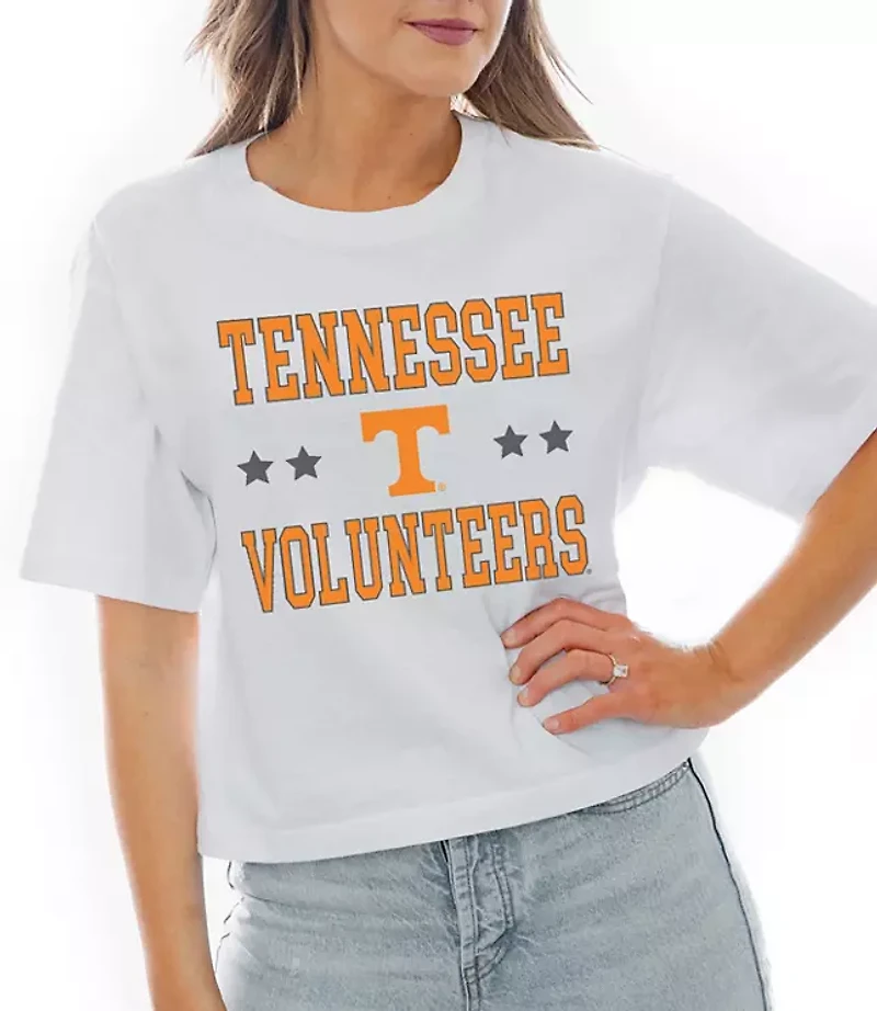 Gameday Couture Tennessee Volunteers To The Point Crop Boxy Tee