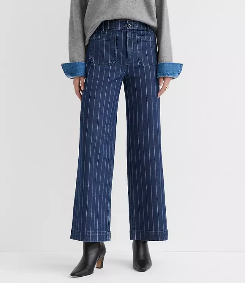 Petite Palmer Wide Leg Pants Pinstripe