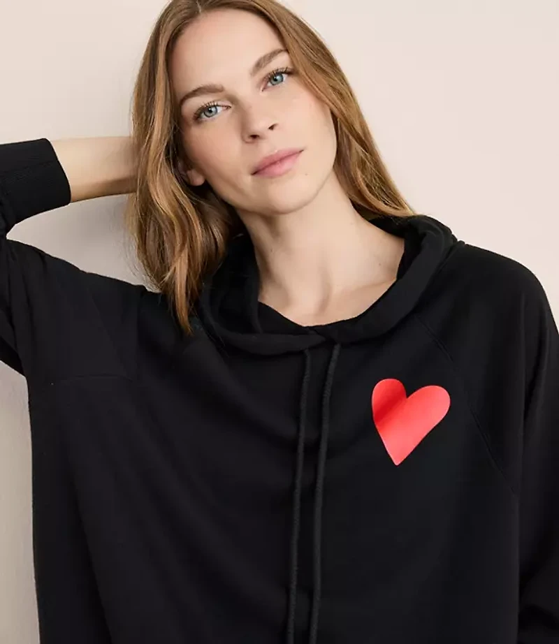 Lou & Grey Heart Cozy Cotton Oversized Hoodie