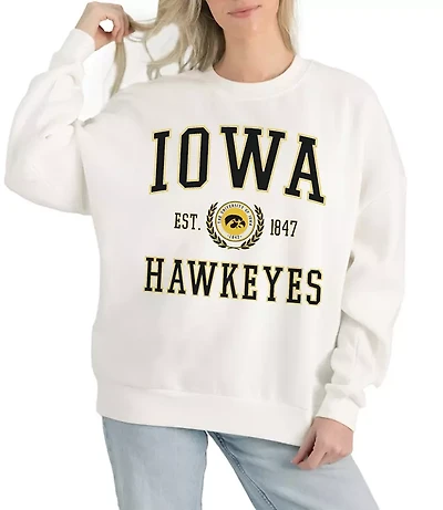 Gameday Couture Iowa Hawkeyes Timeless Triumph Fleece Crew Neck Pullover