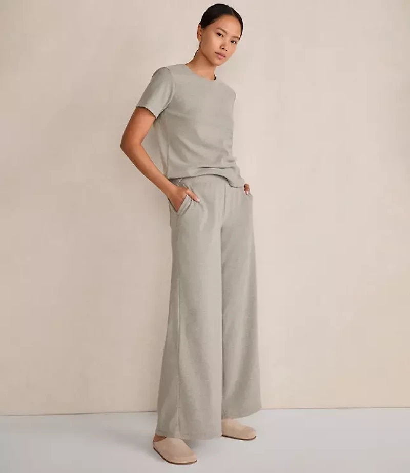 Haven Well Within Organic Cotton Rib Knit Wide Leg Pants