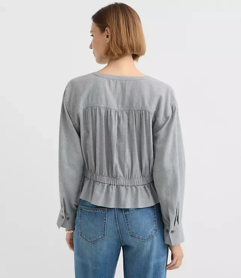 Twill Safari Peplum Top