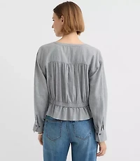 Twill Safari Peplum Top