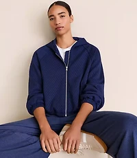 Petite Lou & Grey Quilted Jacquard Zip Hoodie