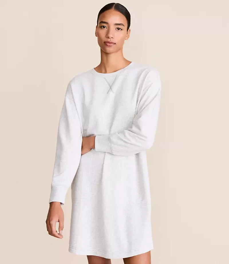 Lou & Grey Heathered Cozy Cotton Mini Pocket Dress
