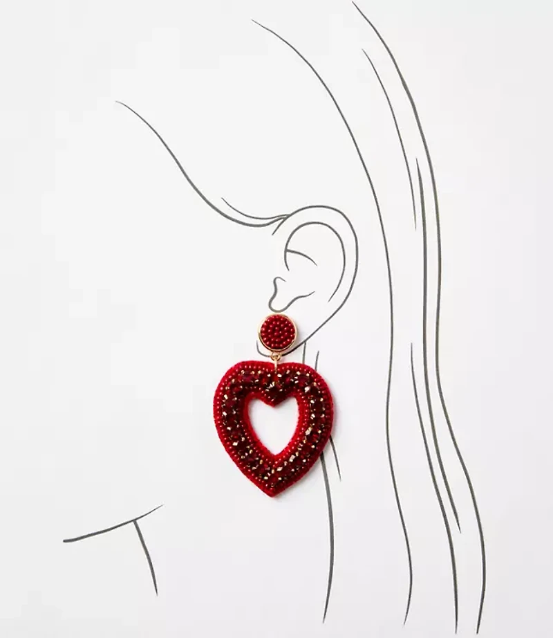 Heart Drop Statement Earrings