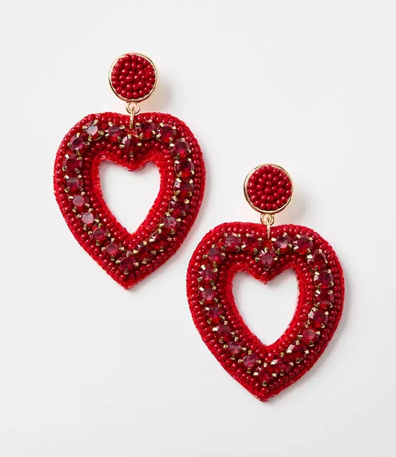 Heart Drop Statement Earrings