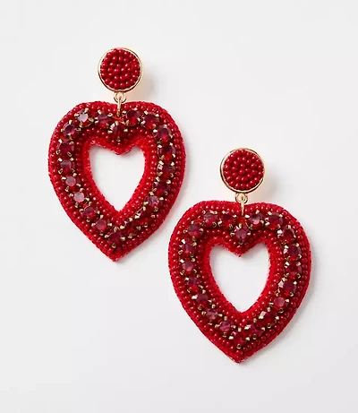 Heart Drop Statement Earrings