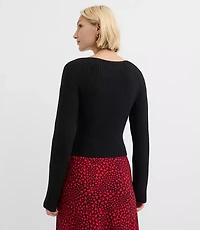 Ribbed Crossover Sweater