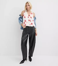 Floral Bubble Hem Wrap Cami