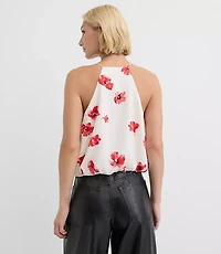 Floral Bubble Hem Wrap Cami