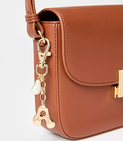 Pearlized Bubble Letter Initial Bag Charm