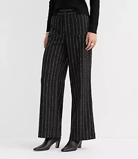 Tall Curvy Palmer Wide Leg Pants Brushed Pinstripe