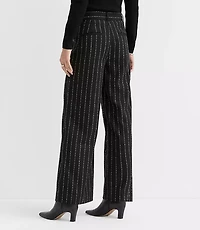 Tall Curvy Palmer Wide Leg Pants Brushed Pinstripe