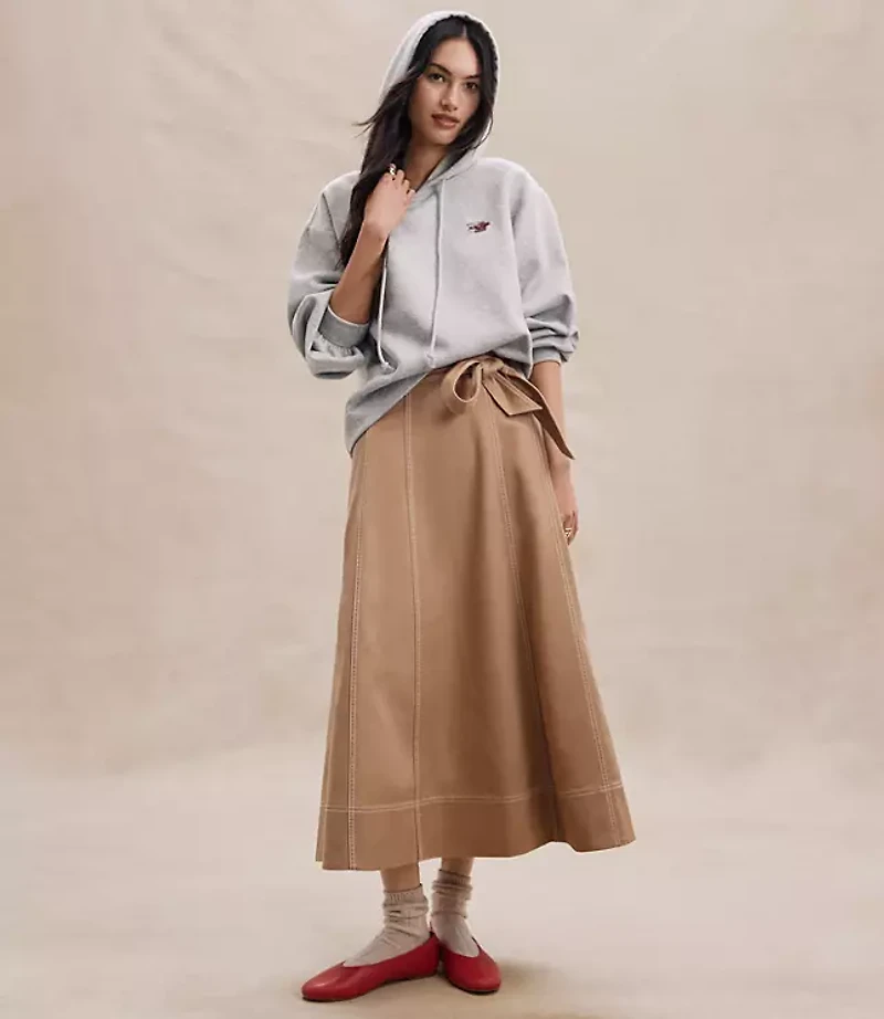 Belted Midi Pocket Skirt