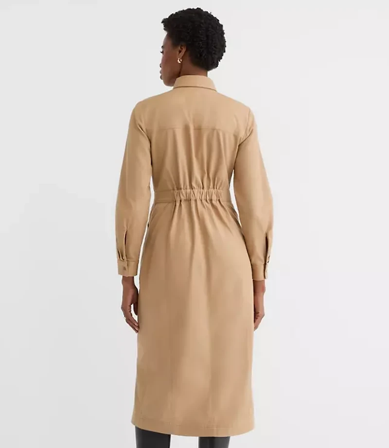 Twill Midi Pocket Shirtdress