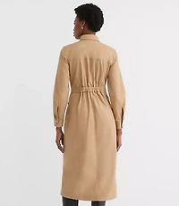 Twill Midi Pocket Shirtdress