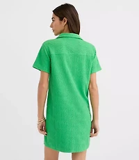 LOFT Beach Floral Stripe Terry Mini Dress