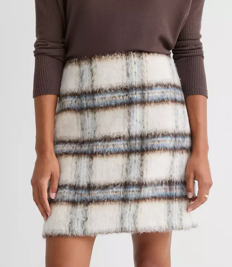 Petite Plaid Boucle Mini Skirt