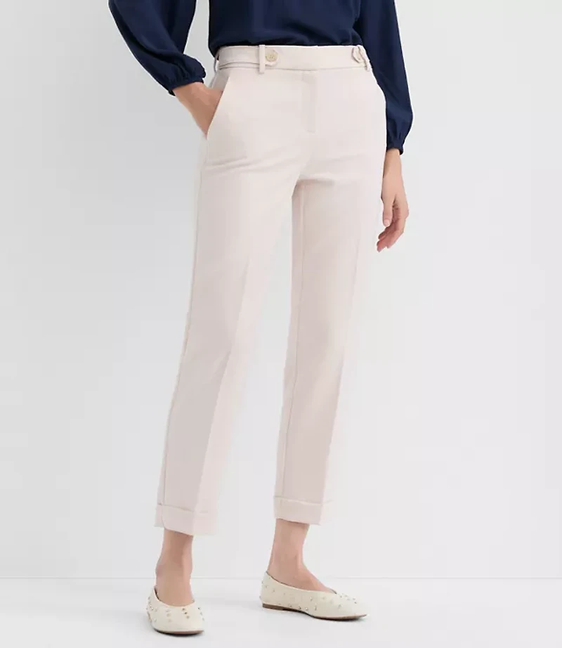 Petite Cuffed Riviera Slim Pants Melange